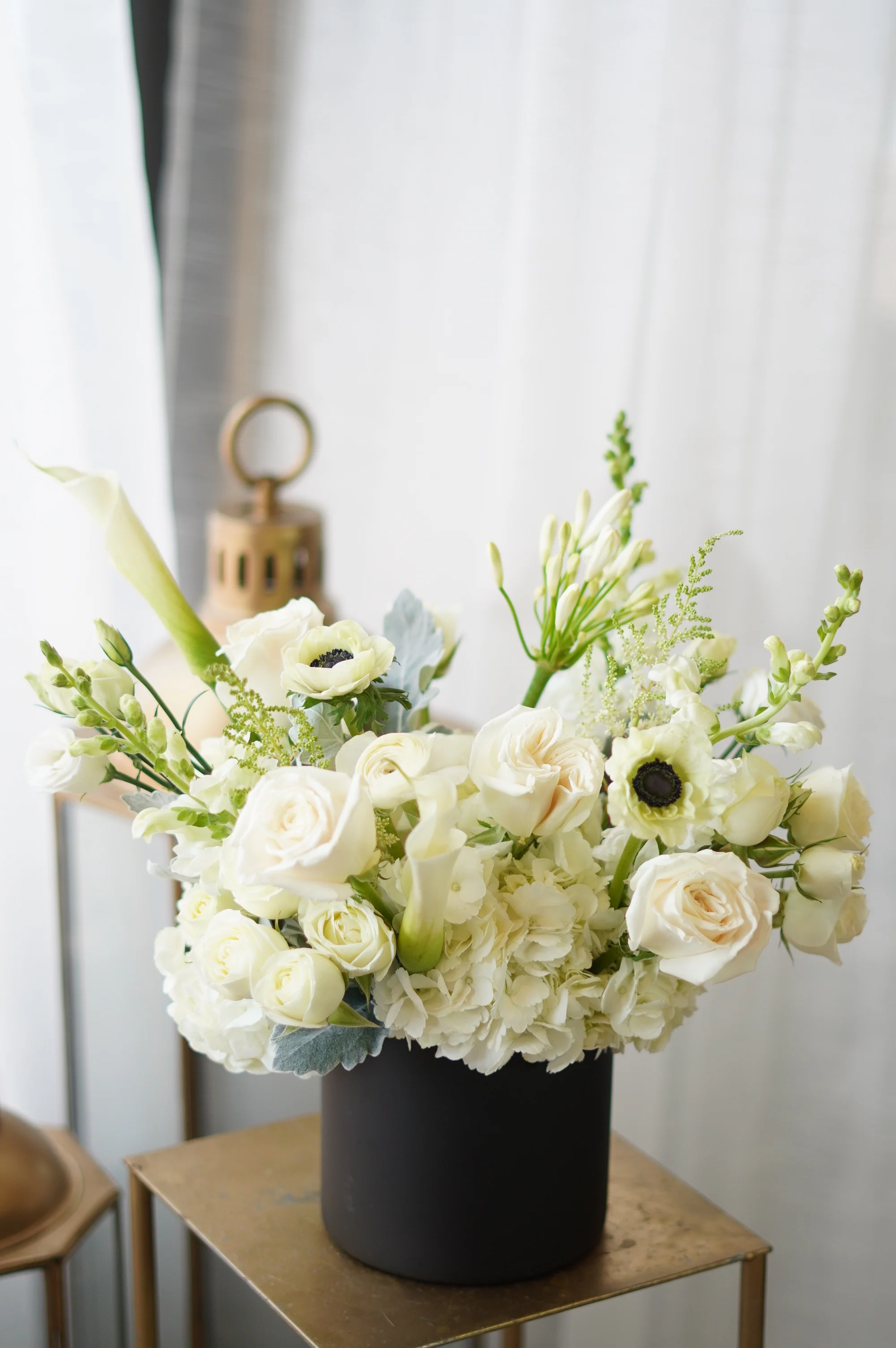 Black & White Sympathy Flowers - Image 4